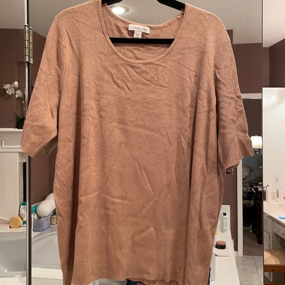 3x coldwater creek short sleeve sweater